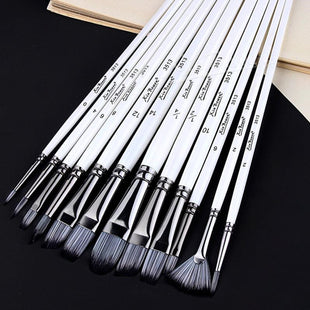 Set completo de pinceles de nylon para acuarela y pintura acrílica, 12 piezas, suministros de arte