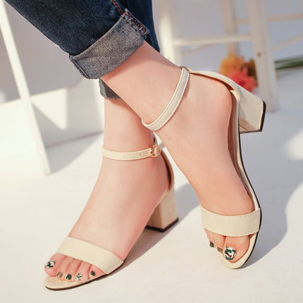 Sexy one word buckle female sandals Roman shoes