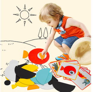 Tangram Rompecabezas 3D Animales Juguetes de Madera para Niños Juegos Rompecabezas Creativos Juguetes Educativos de Aprendizaje Temprano