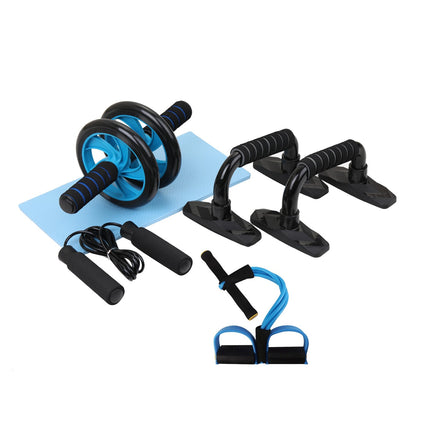 Home Exercise Kit: Abdominal Roller, Push-Up Bar, Skipping Rope