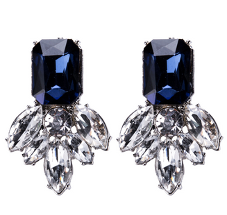H20 Fashion Jewelry Black Blue Crystal Rhinestone Drop Earrings Red Flower Dangle Earrings Women Luxury Wedding Jewelry