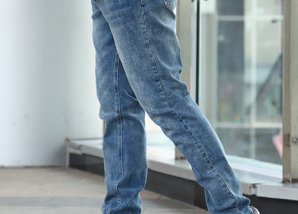 Men's Jeans Gray Trousers Stretch Skinny
