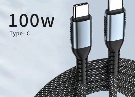 PD Fast Charge 100W Data Cable Braided C-C For Mobile Phone Super Fast Charge
