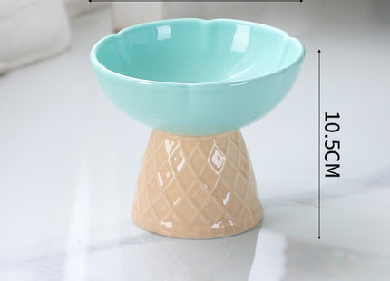 Neck Protecting Health Glaze Ceramic Pet Bowl