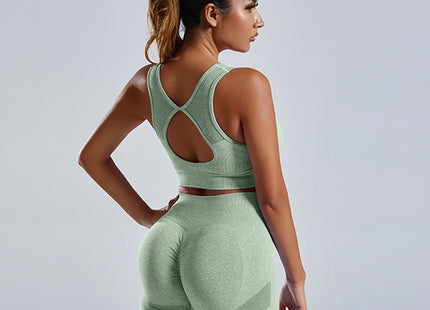 2pcs Yoga Set Women's Vest And Shorts Tracksuit Seamless Workout Sportswear Gym Clothing High Waist Leggings Fitness Sports Suits