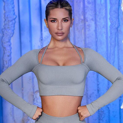 Women Seamless Yoga Tracksuit Set Workout Sportswear Fitness
