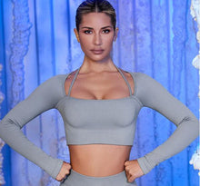 Women Seamless Yoga Tracksuit Set Workout Sportswear Fitness