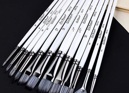 Full Set Nylon Hair Brush Watercolor Acrylic Painting Brush 12 PCs Suit Art Supplies