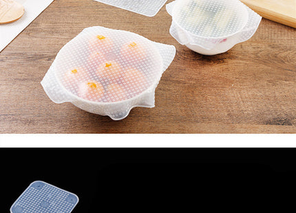 Food Reusable Silicone Stretch Cling Film Saran Wrap Kitchen Microwave Oven Fridge Seal Bowl Cover Pad Kitchen Tools