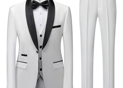 Men's Suit Set Green Fruit Collar Stage Suit Dress Host Performance Bridegroom Best Man Three-piece Suit