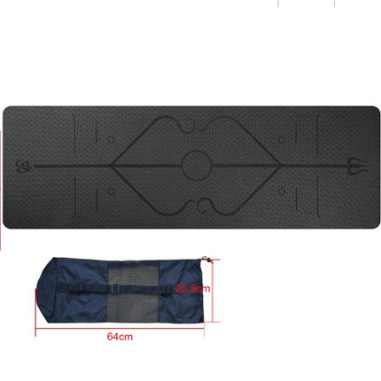 TPE yoga mat body position line 6mm non-slip environmental protection fitness yoga mat