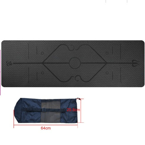 TPE yoga mat body position line 6mm non-slip environmental protection fitness yoga mat