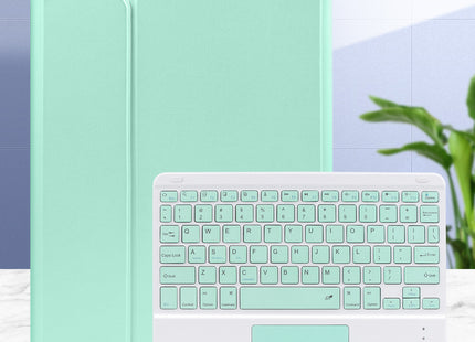 Touch Bluetooth Keyboard Protective Cover Candy Pen Slot Leather Case