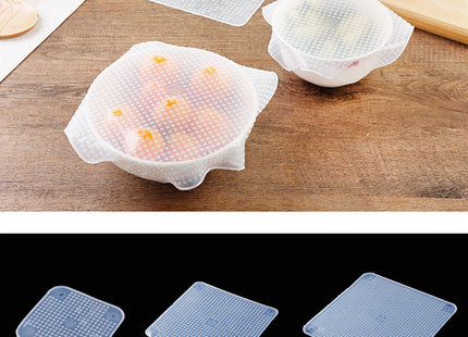 Food Reusable Silicone Stretch Cling Film Saran Wrap Kitchen Microwave Oven Fridge Seal Bowl Cover Pad Kitchen Tools