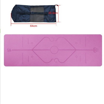 TPE yoga mat body position line 6mm non-slip environmental protection fitness yoga mat