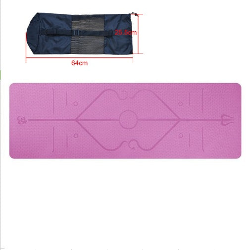 TPE yoga mat body position line 6mm non-slip environmental protection fitness yoga mat
