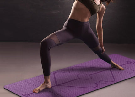 TPE yoga mat body position line 6mm non-slip environmental protection fitness yoga mat