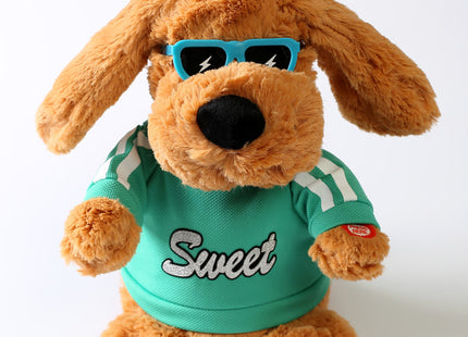 Moving ear glasses puppy electric plush toy dog