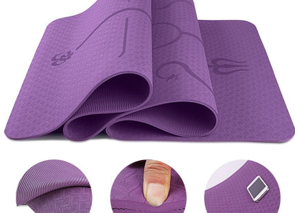 TPE yoga mat body position line 6mm non-slip environmental protection fitness yoga mat