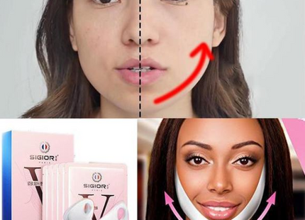 Firming small v face mask lifting hook ear face stickers artifact big pie face