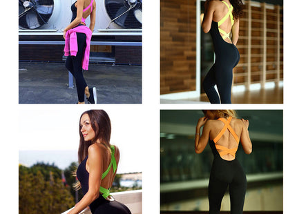Workout Tracksuit For Women One Piece Sport Clothing Backless Sport Suit Running Tight Dance Sportswear Gym Yoga Women Set