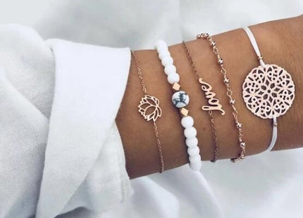 Vintage Turtle Heart Map Charm Bracelets Set For Women 2 New Design Stone Beads Infinite Bracelet Boho Jewelry Wholesale