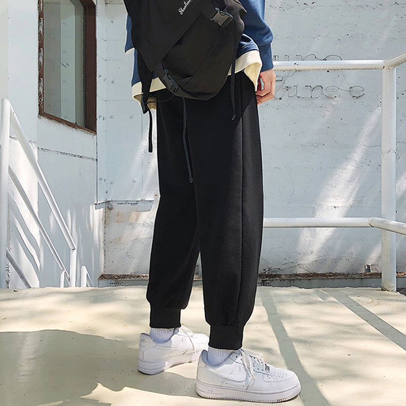 Pantalones casuales de hombre de pernera ancha, para primavera y otoño.