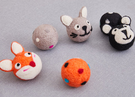 Colorful Felt Stretch Ball Cat Toy Ball Pet Toy With Small Bell Sound Play Cat Toys Creative Interactive Cat Dog Chew Toy