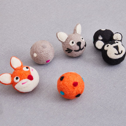 Colorful Felt Stretch Ball Cat Toy Ball Pet Toy With Small Bell Sound Play Cat Toys Creative Interactive Cat Dog Chew Toy