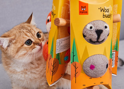Colorful Felt Stretch Ball Cat Toy Ball Pet Toy With Small Bell Sound Play Cat Toys Creative Interactive Cat Dog Chew Toy