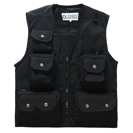 Multi-pocket Men's Canvas Fishing Vest