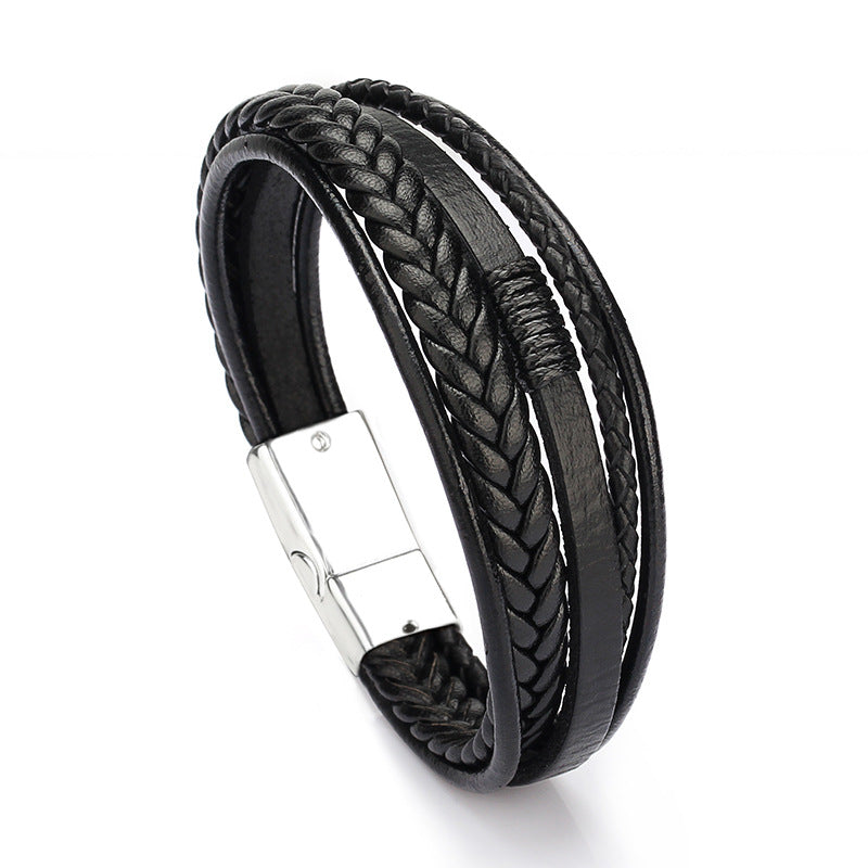Pulsera Clásica de Cuero Genuino al por Mayor para Hombre