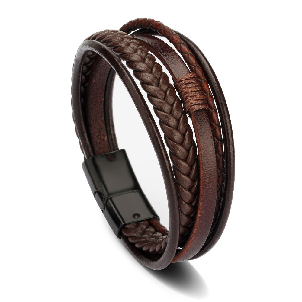 Pulsera Clásica de Cuero Genuino al por Mayor para Hombre