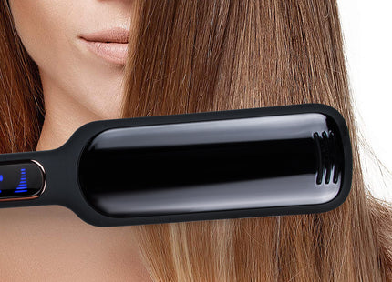 Cross-Border Exclusively For Lcd Display Infrared Hair Care Straightener Black Wide Plate Hair Straightener