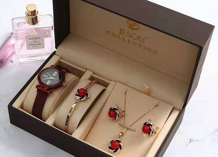 Ladies Gift Set Women Watch Bracelet Earring Necklace