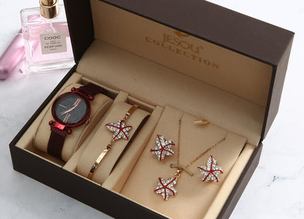 Ladies Gift Set Women Watch Bracelet Earring Necklace
