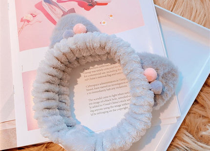 Three-dimensional Plush Cat Ears Headband Ladies Face Wash Makeup Hair Band