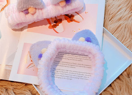 Three-dimensional Plush Cat Ears Headband Ladies Face Wash Makeup Hair Band
