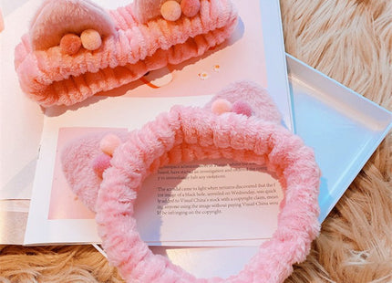 Three-dimensional Plush Cat Ears Headband Ladies Face Wash Makeup Hair Band