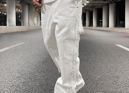 High Street Straight Leg Skinny Jeans Men Black And White