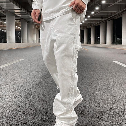 High Street Straight Leg Skinny Jeans Men Black And White