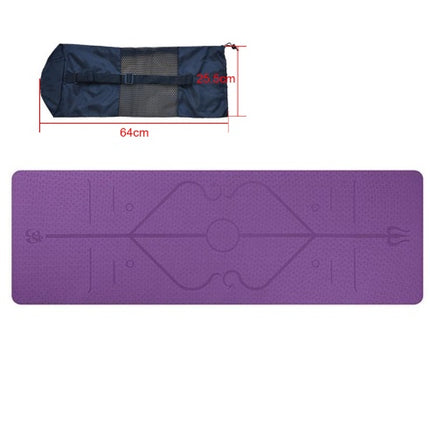 TPE yoga mat body position line 6mm non-slip environmental protection fitness yoga mat