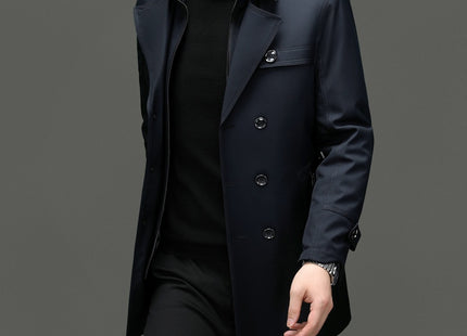 Men's Duster Mid-length Detachable Liner With Cotton Belt