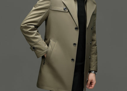 Men's Duster Mid-length Detachable Liner With Cotton Belt