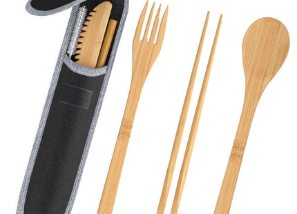 Portable Travel Bamboo Cutlery Cutlery Stainless Steel Straw Chopsticks Cutlery Set