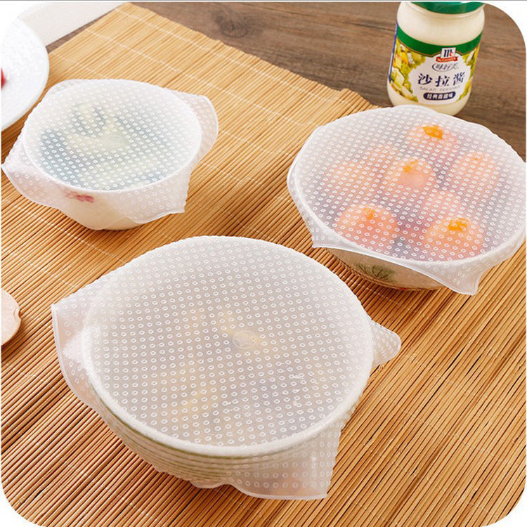 Película Adhesiva Reutilizable de Silicona Elástica para Alimentos, Envoltura de Plástico, Utensilio de Cocina para Microondas, Horno, Nevera, Tapa de Cuenco, Almohadilla, Herramientas de Cocina