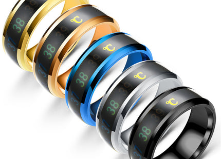 Fashion new smart temperature couple ring mood temperature display ring