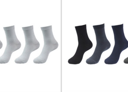 5 Pairs Bamboo Fiber Socks Men's Mid-calf Breathable Socks Business Men's Socks Solid Color