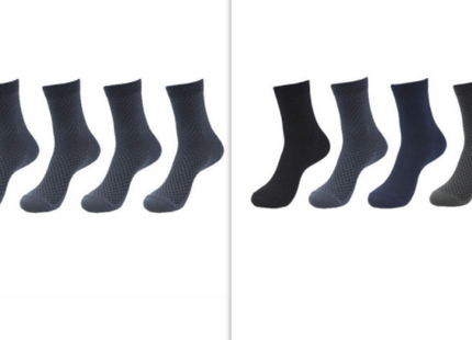 5 Pairs Bamboo Fiber Socks Men's Mid-calf Breathable Socks Business Men's Socks Solid Color