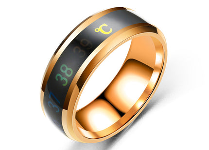Fashion new smart temperature couple ring mood temperature display ring